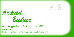 arpad bukur business card